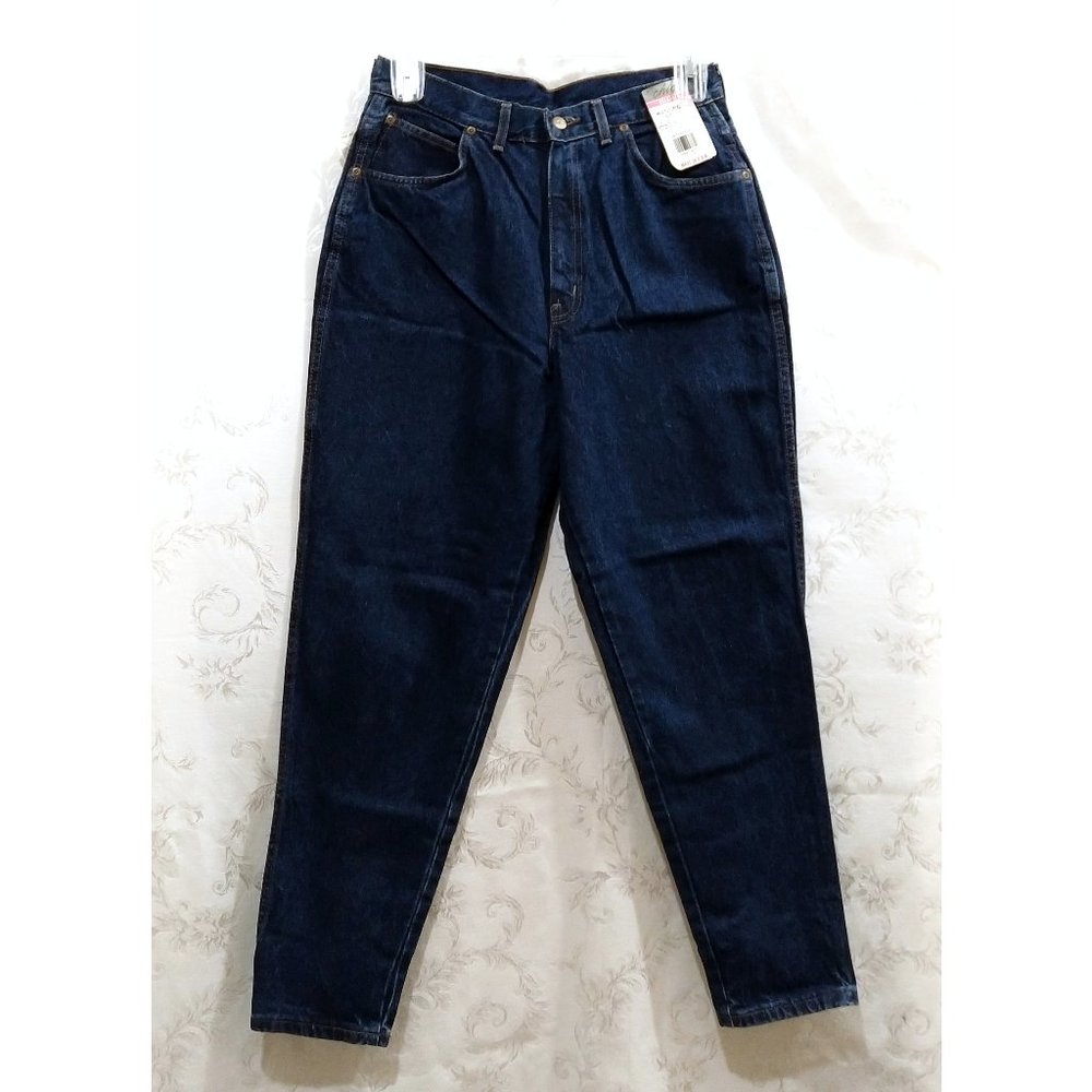 Vintage 80s High Waist Dark Wash Relaxed Classic Fit Jeans 16 Chic High Rise